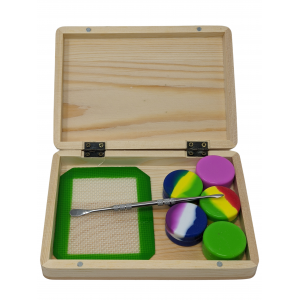 Dab Box With Metal Dabber/5 Silicone Jar/ Silicone Mat [SBK15] 
